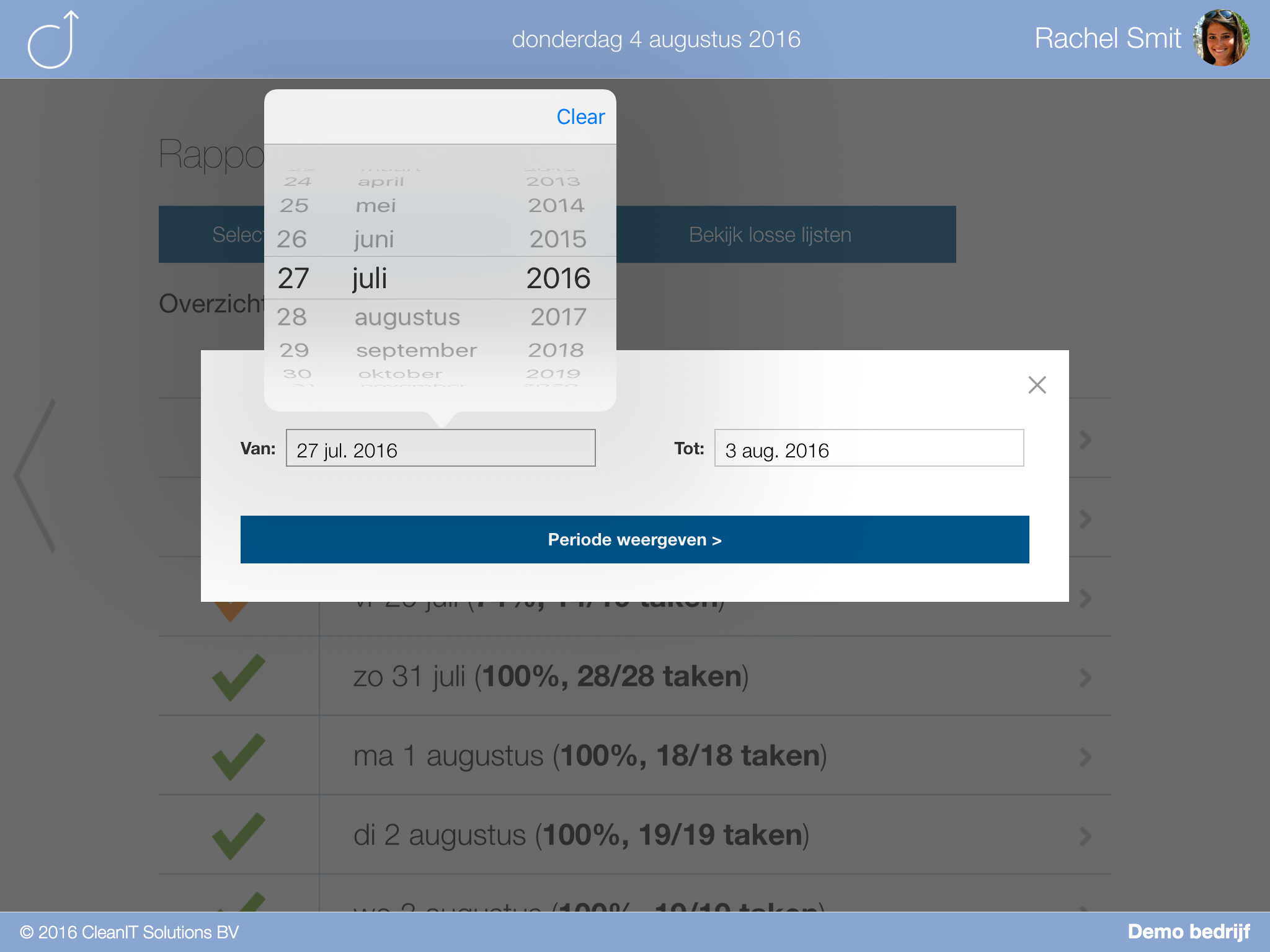 Rapportage dashboard