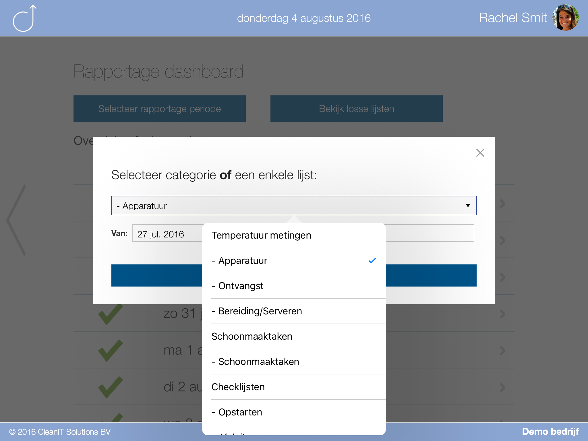 Rapportage dashboard